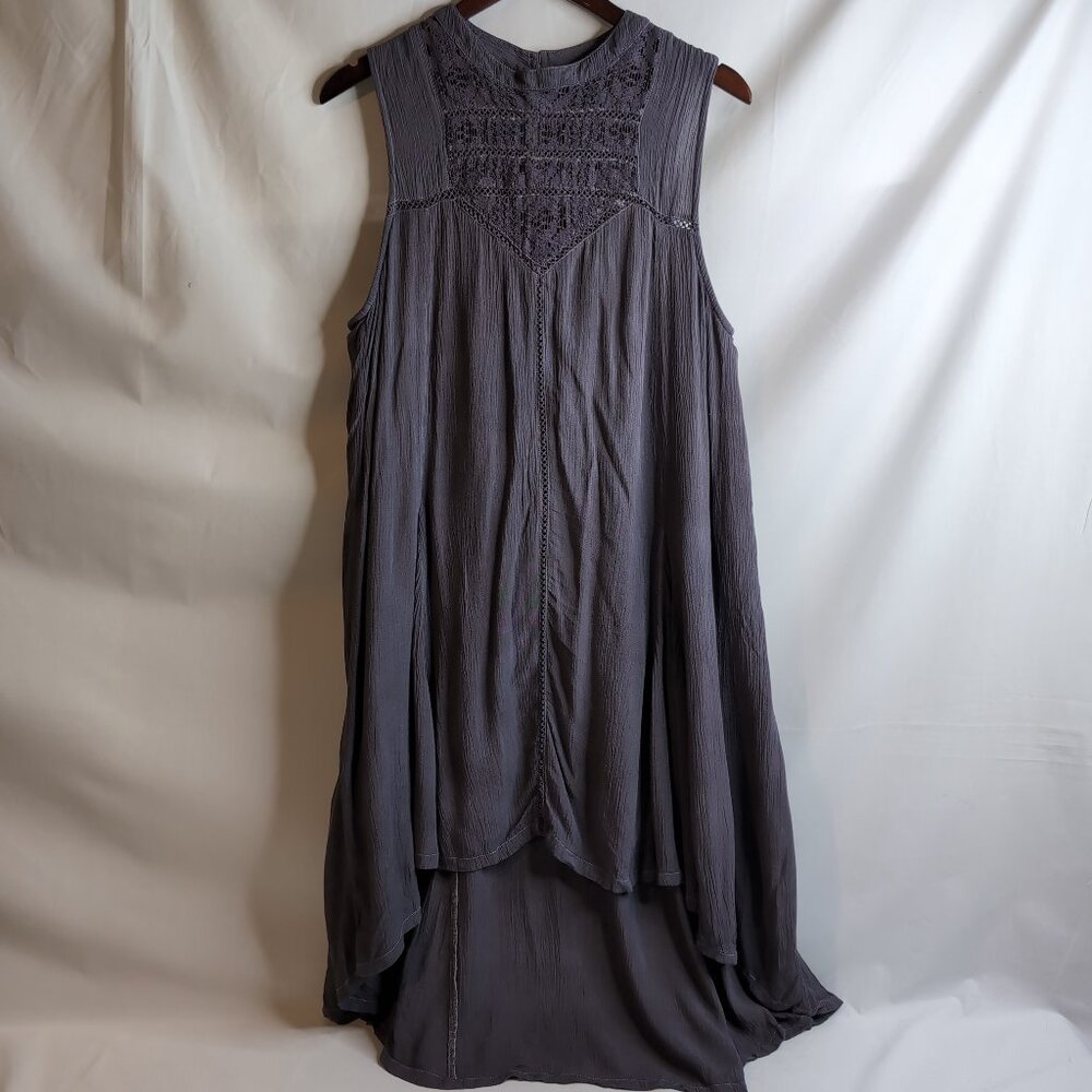 O'Neill Women's Slate Purple Issa Woven Boho Halter HI-Lo Dress Crochet, Size XL